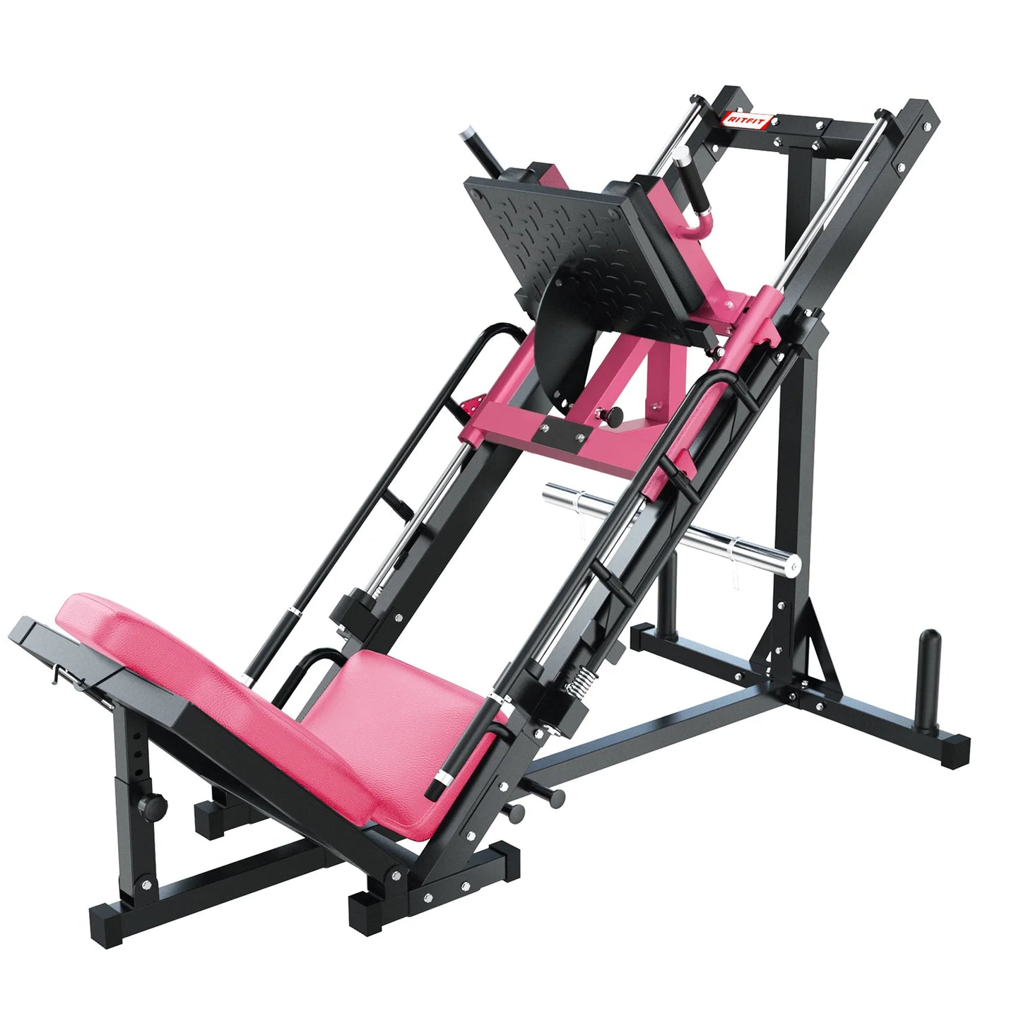 BLP01 45 Degree 3-In-1 Leg Press Hack Squat and Calf Raise Machine - Pink