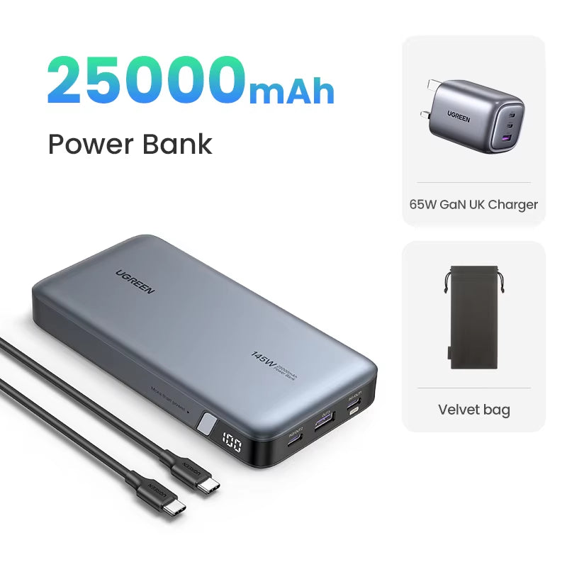 140W Power Bank Portable 25000Mah PD Fast Charging Powerbank for Laptop Notebook Xiaomi 13 Fast Charge External Battery