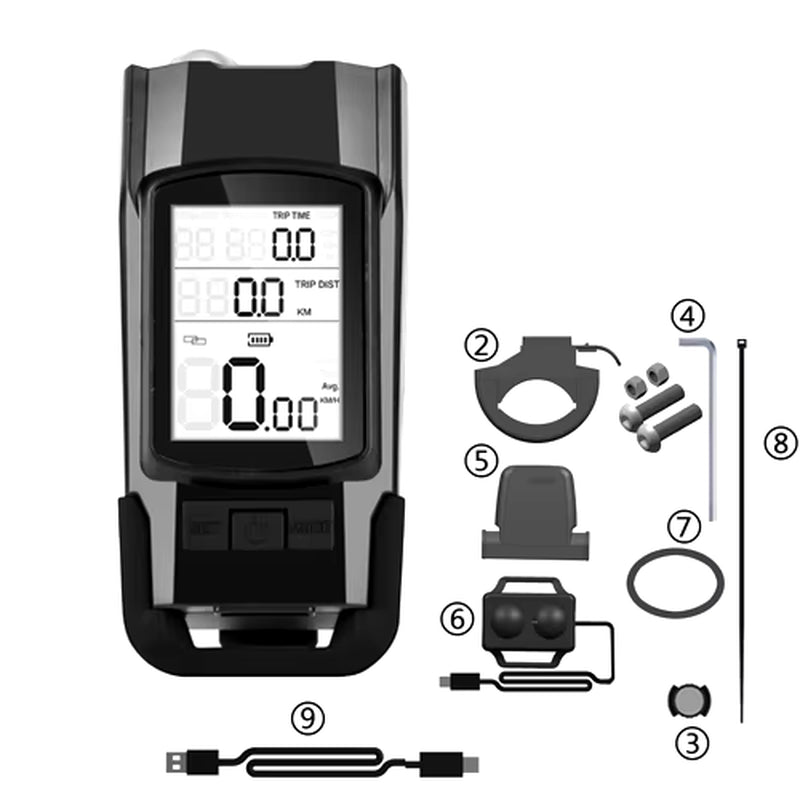 4 Mode USB Bike Light Lamp Bicycle Computer 3 Mode Horn Flashlight Cycle Bike Speedometer Led Front Lights Cycling Headlight