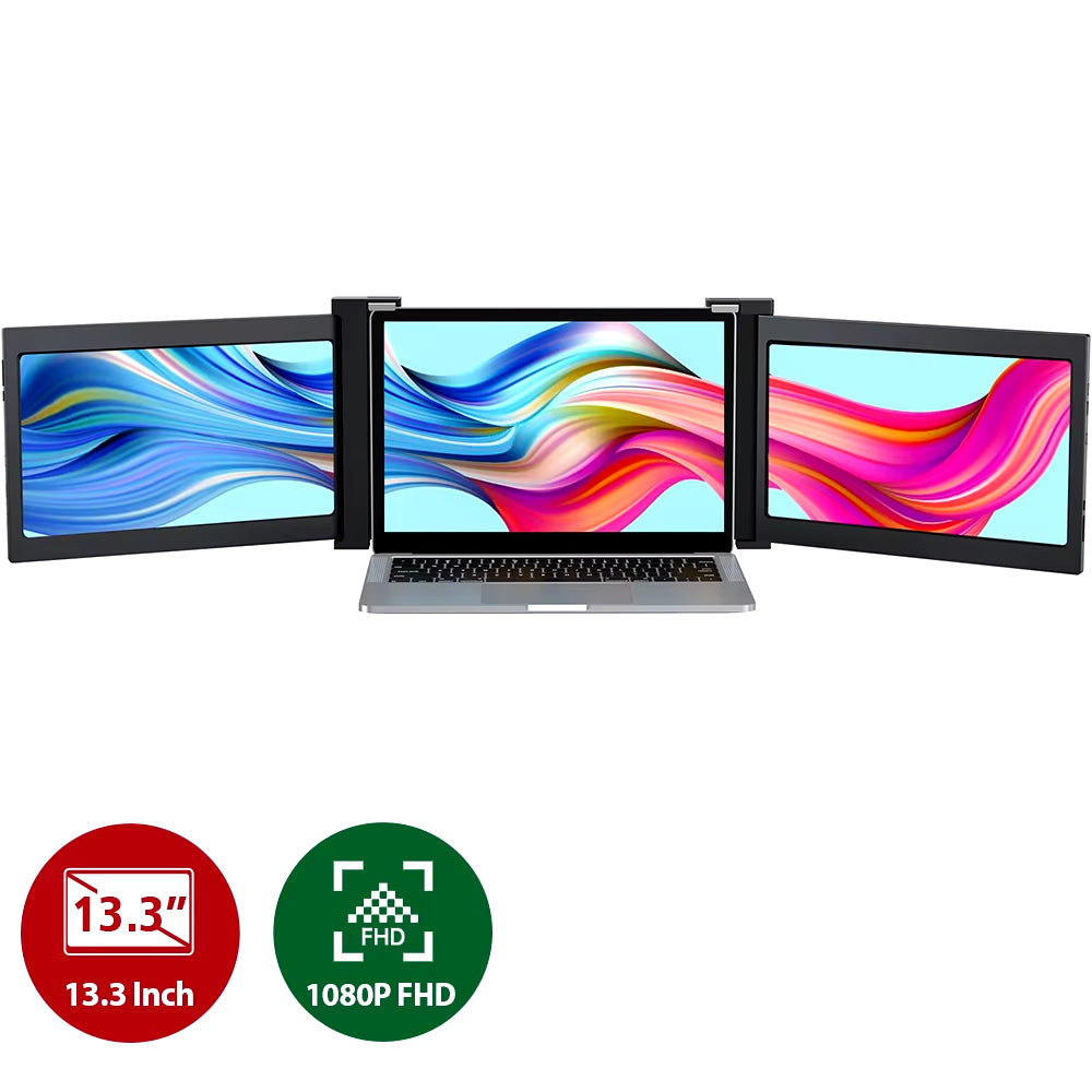 New  Z 13.3/14" Triple Portable Monitor for Laptop Full HD IPS 1080P Display Extender Dual Screen for 13"-16.5" Laptops