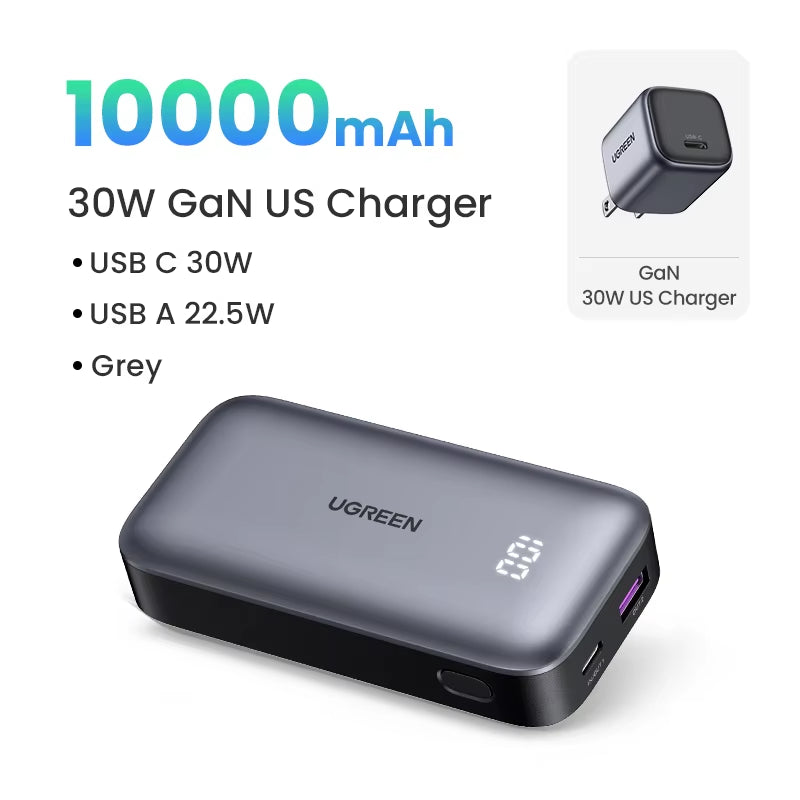 PD 30W Power Bank Fast Charge 10000Mah Portable Powerbank for Iphone 15 Pro Max Xiaomi Huawei Cell Phone External Battery