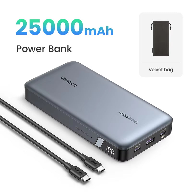 140W Power Bank Portable 25000Mah PD Fast Charging Powerbank for Laptop Notebook Xiaomi 13 Fast Charge External Battery